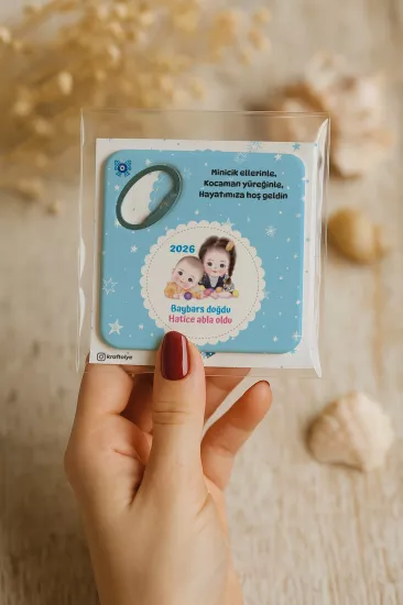 Doğum Günü & Baby Shower Dikdörtgen Açacak Magnet