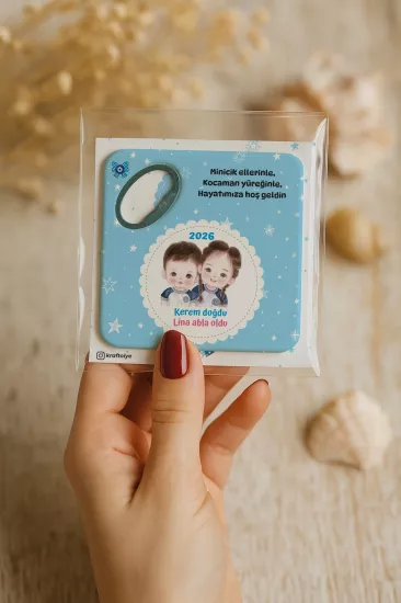 Doğum Günü & Baby Shower Dikdörtgen Açacak Magnet