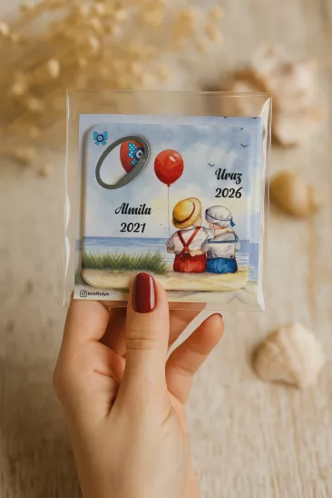 Doğum Günü & Baby Shower Dikdörtgen Açacak Magnet