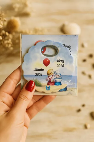 Kartlı Papatya Bardak Altlığı Açacak Magnet