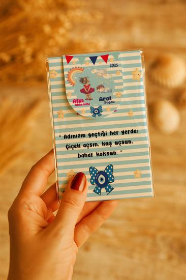 Kişiye Özel Bebek Hediyesi Mıknatıslı Kitap Ayracı