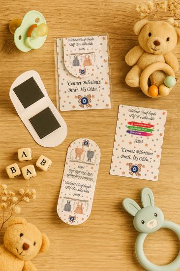 Kişiye Özel Bebek Hediyesi Mıknatıslı Kitap Ayracı