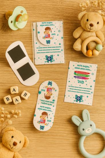 Kişiye Özel Bebek Hediyesi Mıknatıslı Kitap Ayracı