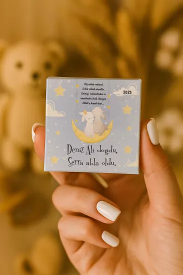 Metal Kutuda Karton Kutulu Madlen Çikolata | Yeni Doğan, Baby Shower, Doğum Günü, Diş Buğdayı Hediyesi