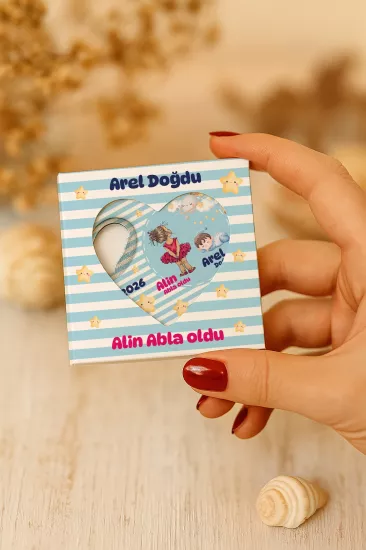 Yeni Doğan, Baby Shower ve Doğum Günü Kutulu Kalp Açacak Magnet