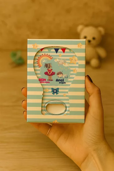 Mühürlü Kutulu Balon Açacak Magnet – Yeni Doğan, Doğum Günü, Baby Shower, Diş Buğdayı Hediyesi
