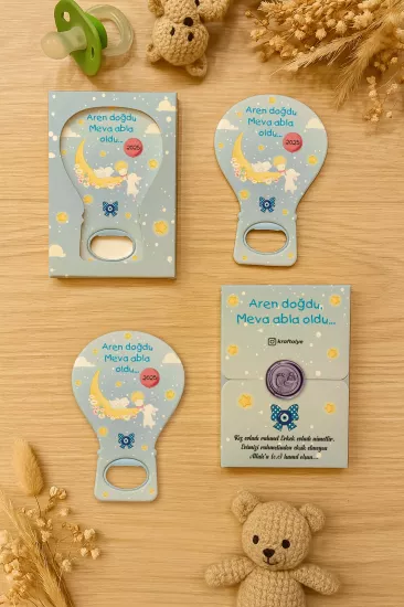 Mühürlü Kutulu Balon Açacak Magnet – Yeni Doğan, Doğum Günü, Baby Shower, Diş Buğdayı Hediyesi