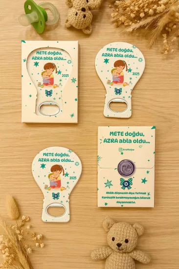 Mühürlü Kutulu Balon Açacak Magnet – Yeni Doğan, Doğum Günü, Baby Shower, Diş Buğdayı Hediyesi