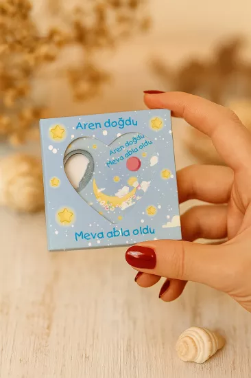 Mühürlü Kutulu Kalp Açacak Magnet | Baby Shower, Yeni Doğan ve Özel Gün Hediyesi