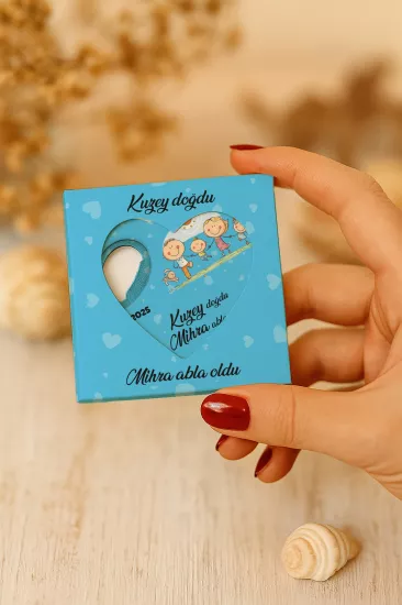 Mühürlü Kutulu Kalp Açacak Magnet | Baby Shower, Yeni Doğan ve Özel Gün Hediyesi
