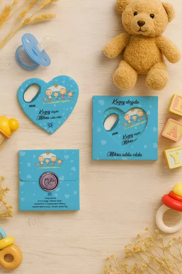 Mühürlü Kutulu Kalp Açacak Magnet | Baby Shower, Yeni Doğan ve Özel Gün Hediyesi