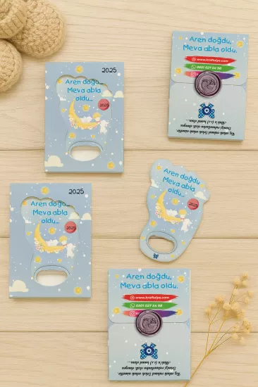 Mühürlü Ayak İzi Magnet | Bebek Hediyelikleri