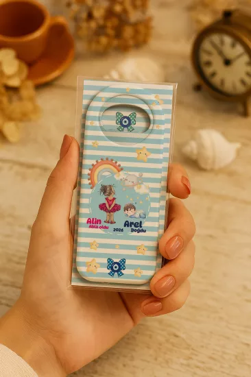 Kişiye Özel Kartlı Uzun Açacak Magnet | Bebek ve Özel Gün Hediyelikleri