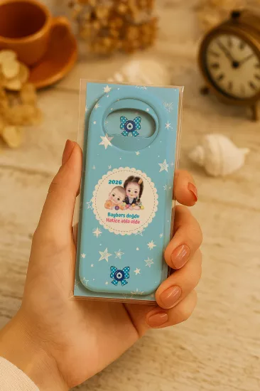 Kişiye Özel Kartlı Uzun Açacak Magnet | Bebek ve Özel Gün Hediyelikleri