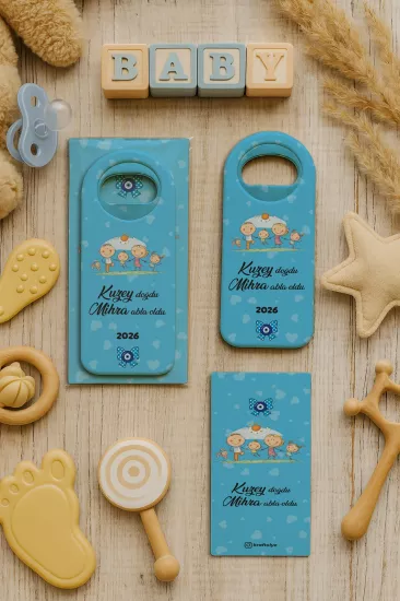 Kişiye Özel Kartlı Uzun Açacak Magnet | Bebek ve Özel Gün Hediyelikleri