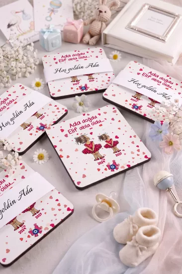 Bebek & Doğum Günü Ahşap Bardak Altlıkları