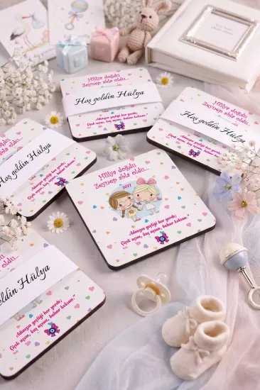 Bebek & Doğum Günü Ahşap Bardak Altlıkları