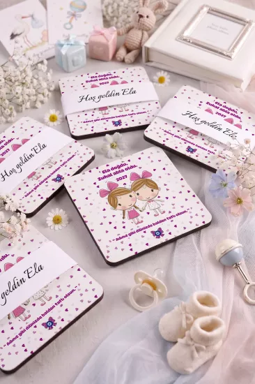 Bebek & Doğum Günü Ahşap Bardak Altlıkları