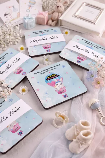 Bebek & Doğum Günü Ahşap Bardak Altlıkları