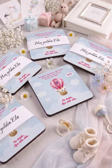 Bebek & Doğum Günü Ahşap Bardak Altlıkları
