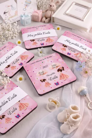 Bebek & Doğum Günü Ahşap Bardak Altlıkları
