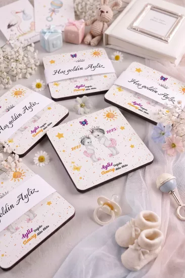 Bebek & Doğum Günü Ahşap Bardak Altlıkları