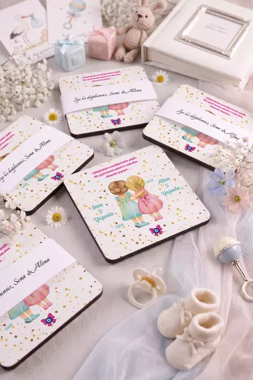 Bebek & Doğum Günü Ahşap Bardak Altlıkları
