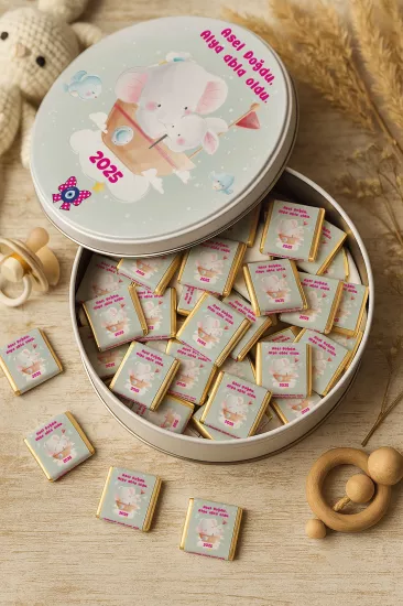 Kişiye Özel Bebek Hediyelikleri | Sargılı Madlen Çikolata | Yeni Doğan – Baby Shower – Doğum Günü – Diş Buğdayı