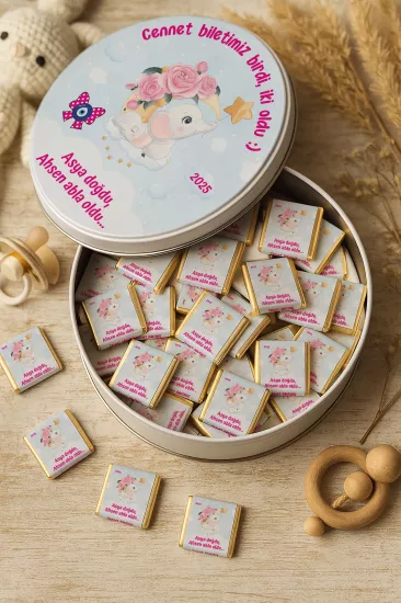 Kişiye Özel Bebek Hediyelikleri | Sargılı Madlen Çikolata | Yeni Doğan – Baby Shower – Doğum Günü – Diş Buğdayı