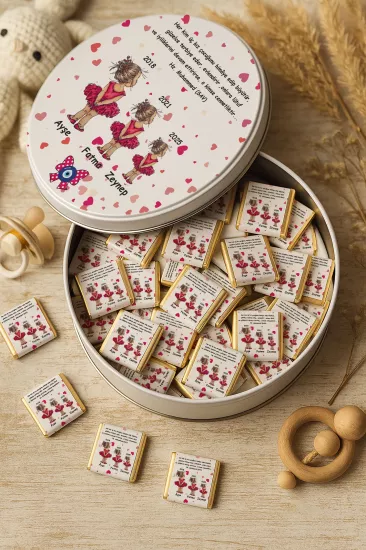 Kişiye Özel Bebek Hediyelikleri | Sargılı Madlen Çikolata | Yeni Doğan – Baby Shower – Doğum Günü – Diş Buğdayı