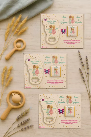Yeni Doğan Bebek, Doğum Günü, Baby Shower, Diş Buğdayı Hediyesi Çikolatalı Ayak İzi Açacak Magnet