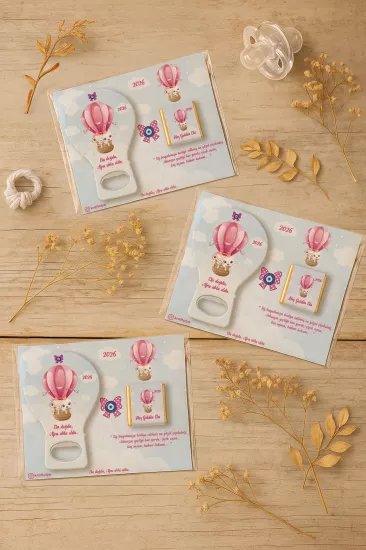 Çikolatalı Balon Açacak Magnet | Bebek Magnetleri