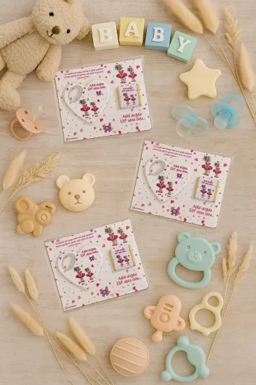Çikolatalı Kalp Açacak Magnet | Yeni Doğan, Doğum Günü, Baby Shower Hediyesi