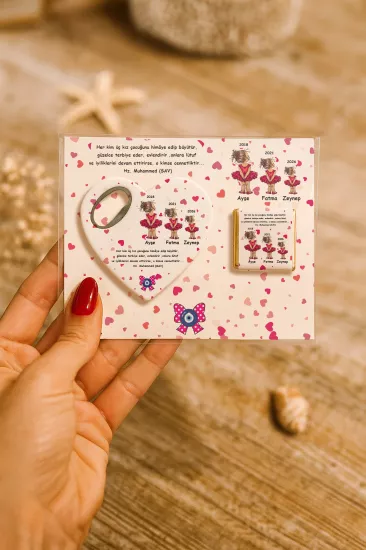 Çikolatalı Kalp Açacak Magnet | Yeni Doğan, Doğum Günü, Baby Shower Hediyesi