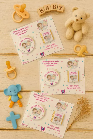Yeni Doğan ve Baby Shower Çikolatalı Kapak Açacak Magnet Hediyelikleri