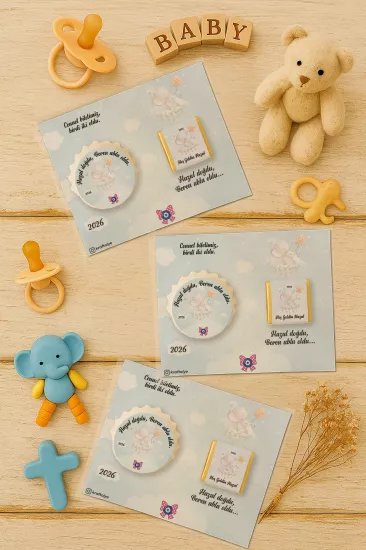 Yeni Doğan ve Baby Shower Çikolatalı Kapak Açacak Magnet Hediyelikleri