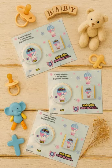 Yeni Doğan ve Baby Shower Çikolatalı Kapak Açacak Magnet Hediyelikleri