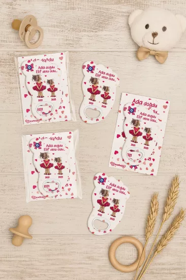 Kartlı Ayak İzi Açacak Magnet|Bebek Hediyelikleri