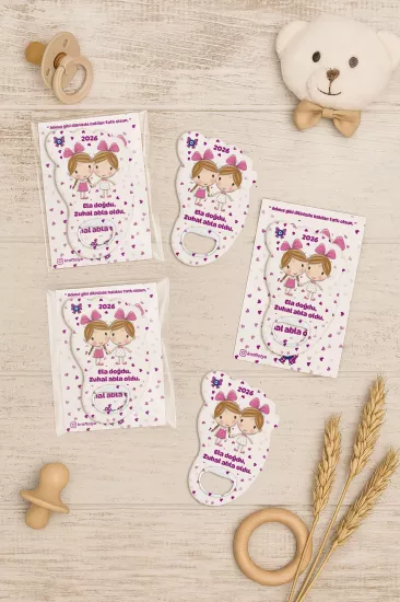 Kartlı Ayak İzi Açacak Magnet|Bebek Hediyelikleri