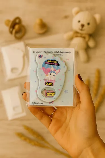 Kartlı Ayak İzi Açacak Magnet|Bebek Hediyelikleri