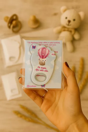 Kartlı Ayak İzi Açacak Magnet|Bebek Hediyelikleri