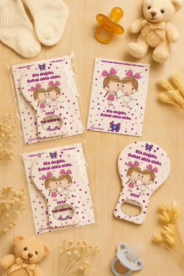Jelatin Kartlı Bebek Hediyesi Balon Açacak Magnet | Baby Shower – Doğum Günü – Diş Buğdayı