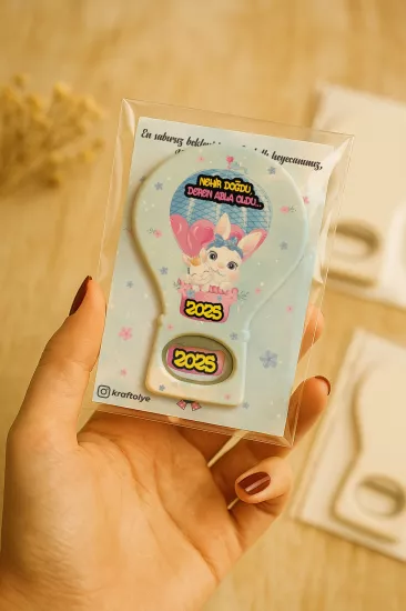 Jelatin Kartlı Bebek Hediyesi Balon Açacak Magnet | Baby Shower – Doğum Günü – Diş Buğdayı