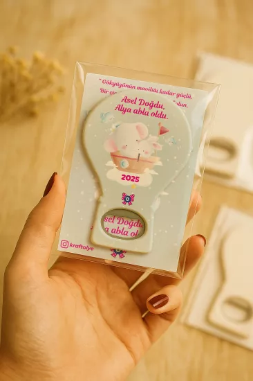 Jelatin Kartlı Bebek Hediyesi Balon Açacak Magnet | Baby Shower – Doğum Günü – Diş Buğdayı