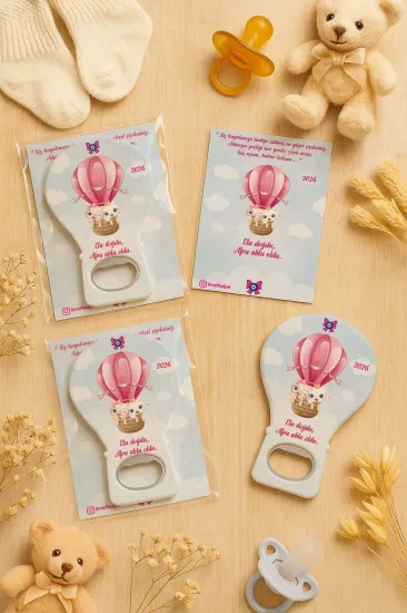 Jelatin Kartlı Bebek Hediyesi Balon Açacak Magnet | Baby Shower – Doğum Günü – Diş Buğdayı