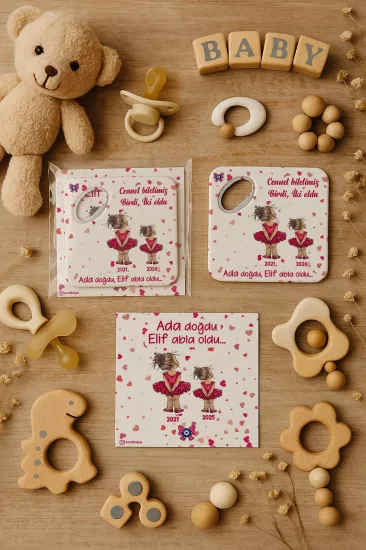 Doğum Günü & Baby Shower Dikdörtgen Açacak Magnet