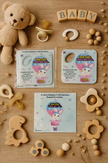Doğum Günü & Baby Shower Dikdörtgen Açacak Magnet