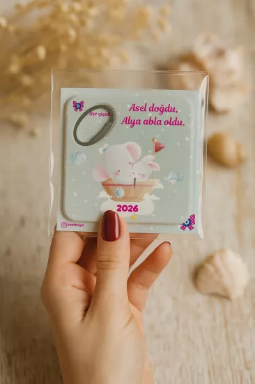 Doğum Günü & Baby Shower Dikdörtgen Açacak Magnet