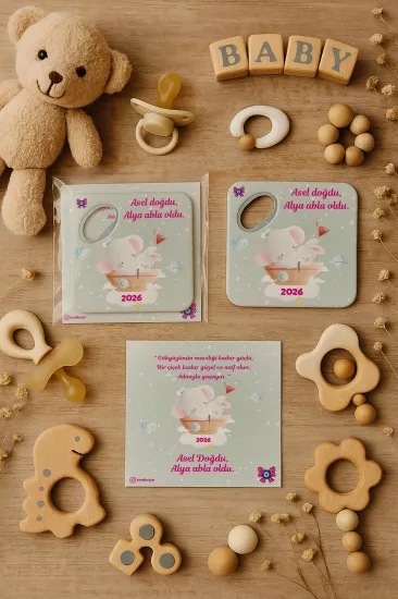 Doğum Günü & Baby Shower Dikdörtgen Açacak Magnet