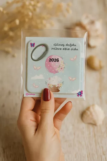 Doğum Günü & Baby Shower Dikdörtgen Açacak Magnet